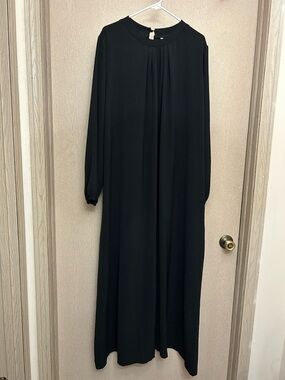 Black Long Sleeve Maxi Dress - Size XL